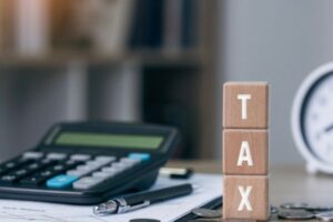 tax and calculator with pen