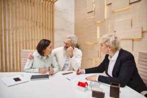 sitting at a desk reviewing an estate planning checklist