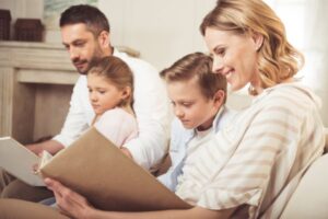 family reviewing the documents together