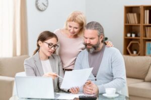 old couple meeting with an attorney