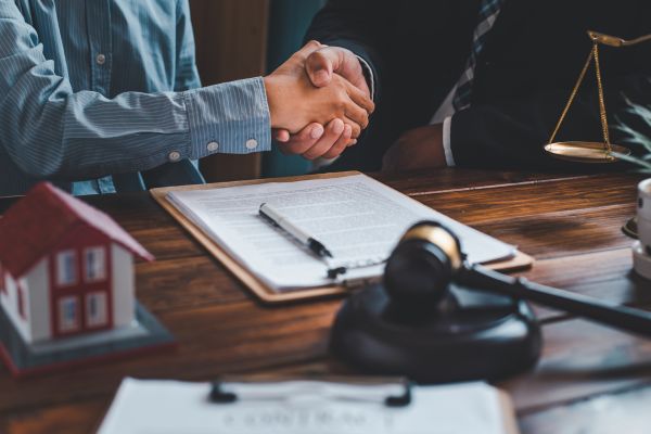 shake hands with attorney