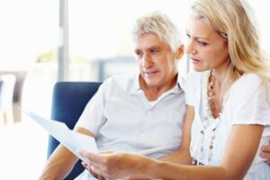 couple reviewing a form